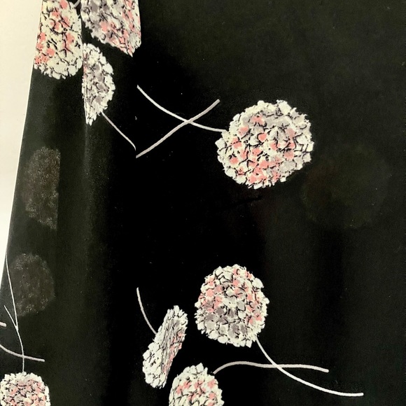 Daniel Rainn Black Floral Chiffon Blouse Top Size Small - Picture 2 of 7